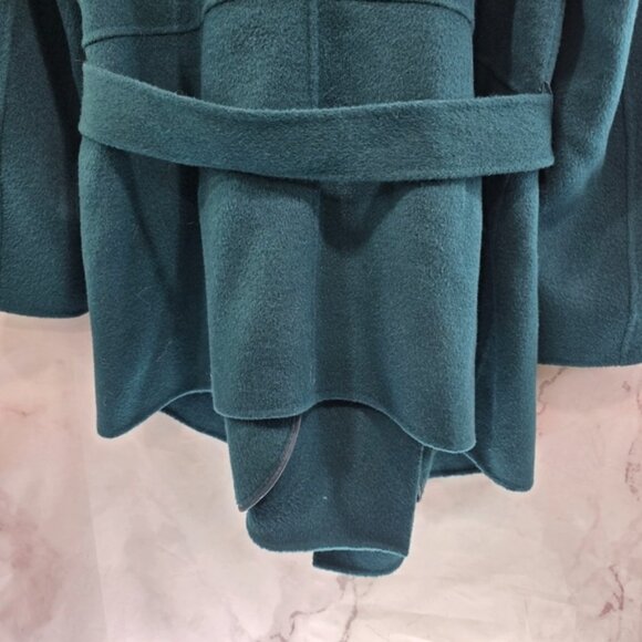 J Jill Jacket Womens 1X Dark Forest Green Open Front Wool Angora Waterfall Tie - Picture 7 of 12